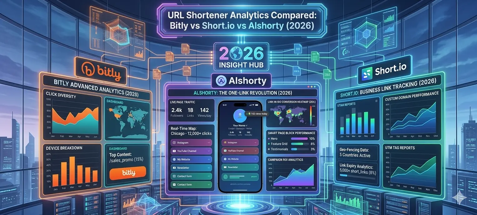 URL Shortener Analytics Compared: Bitly vs Short.io vs Alshorty (2026)